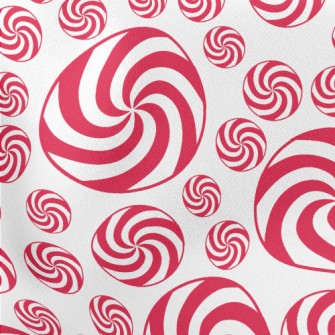 Christmas Red And White Candy Lightweight Cotton Poplin