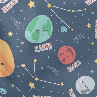 Various Planets And Constellat Lightweight Cotton Poplin