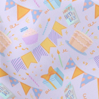 Birthday Cake Gift Candle Bann Lightweight Cotton Poplin