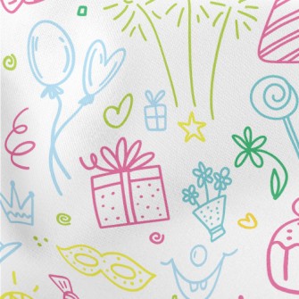 Colorful Line Birthday Party P Lightweight Cotton Poplin