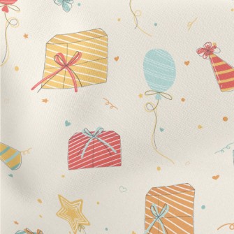 Hand Drawn Birthday Gift Ballo Lightweight Cotton Poplin
