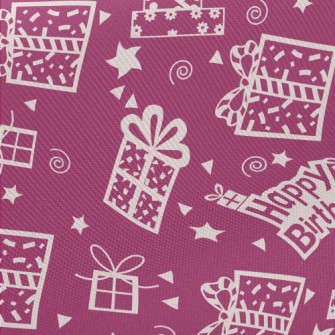 Happy Birthday Text And Gift Midweight Cotton Poplin