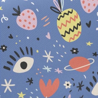 Graffiti Flowers Planet Fruit  Midweight Cotton Poplin