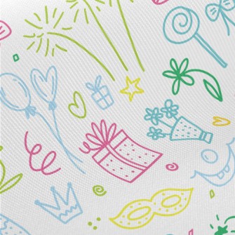 Colorful Line Birthday Party P Midweight Cotton Poplin