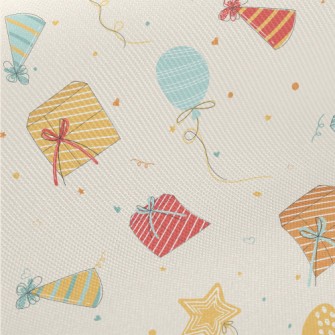 Hand Drawn Birthday Gift Ballo Midweight Cotton Poplin