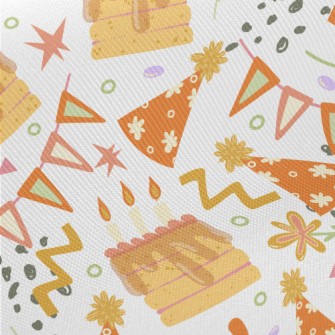 Happy Birthday Cake With Candl Midweight Cotton Poplin