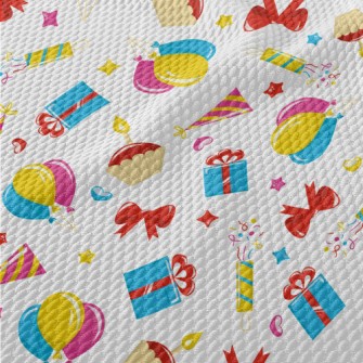 American Cartoon Birthday Patt Birdseye Piqué