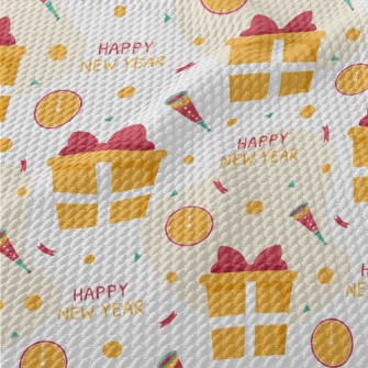 Happy New Year With Gifts Birdseye Piqué