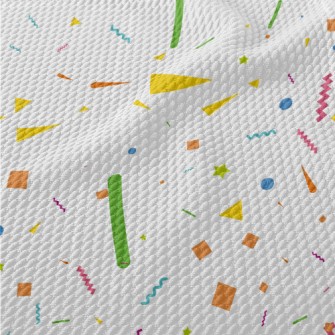 Colorful Irregular Geometric P Birdseye Piqué