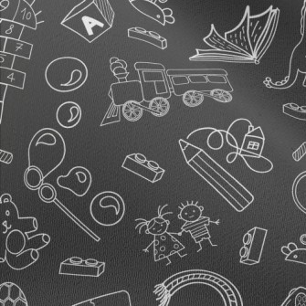 Hand Drawn Children&#39;s Toys Chiffon