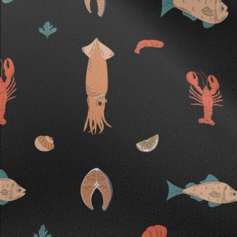 Hand Drawn Fresh Seafood Chiffon