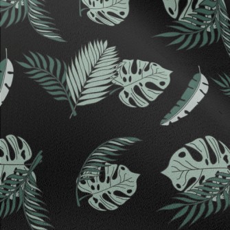 Hand Drawn Tropical Leaves Chiffon