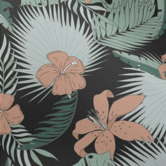 Hand Drawn Tropical Leaves And Chiffon