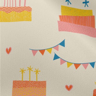 Hand Drawn Style Birthday Cake Chiffon