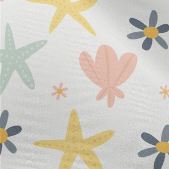 Starfish Shells And Flowers Chiffon