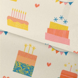 Hand Drawn Style Birthday Cake Waterproof Oxford