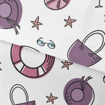 Cartoon Summer Beach Pattern Waterproof Oxford