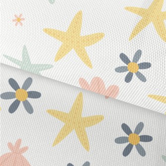 Starfish Shells And Flowers Waterproof Oxford