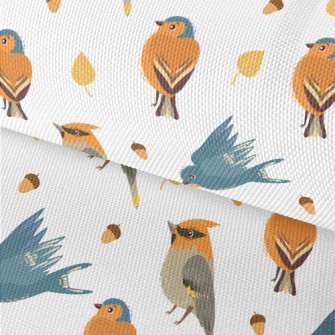 Hand Drawn Cute Birds And Pine Waterproof Oxford