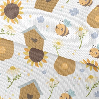 Cute Bees And Flowers Waterproof Oxford