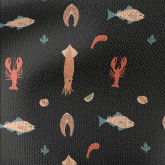 Hand Drawn Fresh Seafood Waterproof Canvas