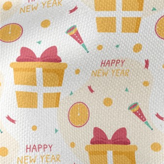 Happy New Year With Gifts Waterproof Canvas