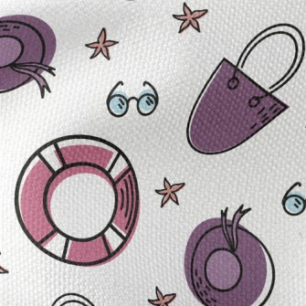 Cartoon Summer Beach Pattern Waterproof Canvas