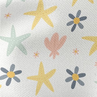Starfish Shells And Flowers Waterproof Canvas