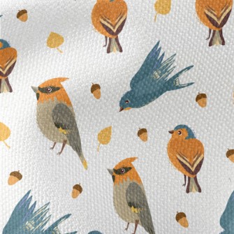 Hand Drawn Cute Birds And Pine Waterproof Canvas