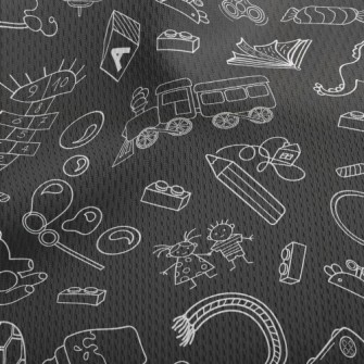 Hand Drawn Children&#39;s Toys Athletic Mesh Flat Back