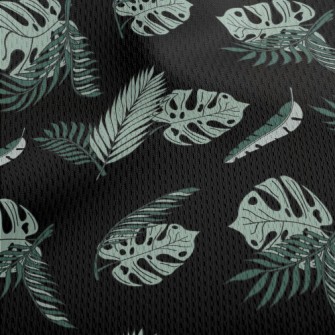 Hand Drawn Tropical Leaves Athletic Mesh Flat Back