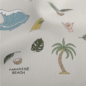 Surf With Palm Trees And Cocon Athletic Mesh Flat Back