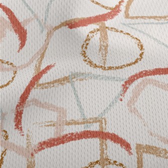 Crayon-style Geometric Pattern Athletic Mesh Flat Back