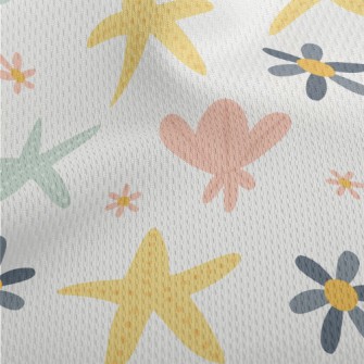 Starfish Shells And Flowers Athletic Mesh Flat Back