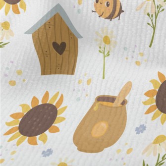 Cute Bees And Flowers Terry