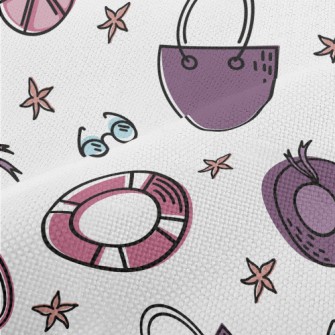Cartoon Summer Beach Pattern Performance Linen