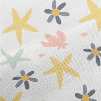 Starfish Shells And Flowers Performance Linen