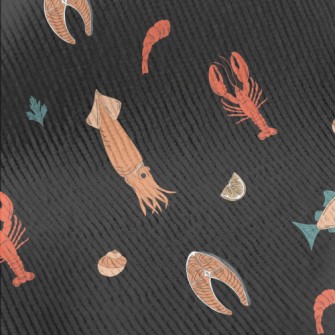 Hand Drawn Fresh Seafood Standard Corduroy