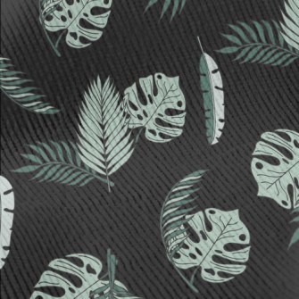Hand Drawn Tropical Leaves Standard Corduroy