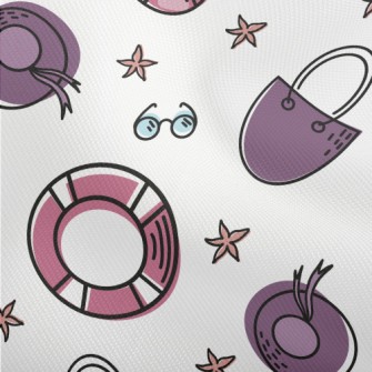 Cartoon Summer Beach Pattern Dobby