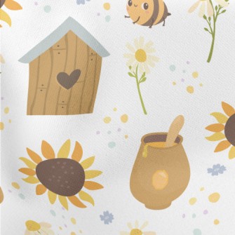 Cute Bees And Flowers Stretch Ponte