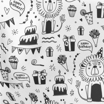 Cute Lion Birthday Party Stretch Ponte