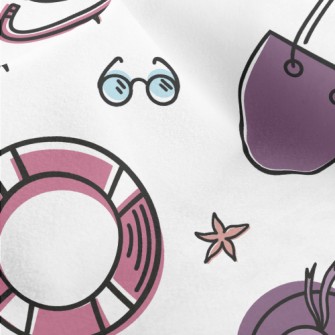 Cartoon Summer Beach Pattern Micro Fleece