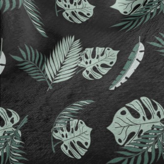 Hand Drawn Tropical Leaves Minky