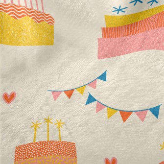 Hand Drawn Style Birthday Cake Minky