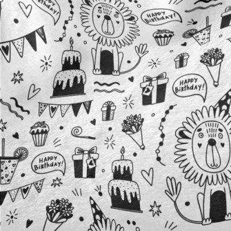 Cute Lion Birthday Party Minky