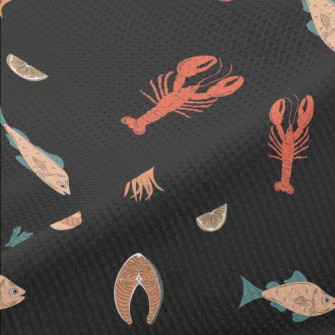 Hand Drawn Fresh Seafood Piqué