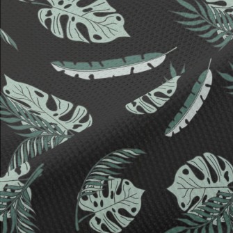 Hand Drawn Tropical Leaves Piqué