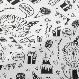 Cute Lion Birthday Party Piqué