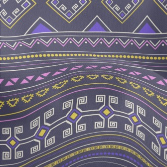 Tribal Retro Ethnic Patterns Lightweight Performance Linen